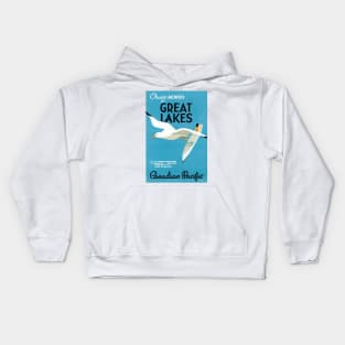 Vintage Travel Poster Canada Great Lakes Kids Hoodie